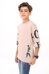 Erkek Çocuk Kol Yazı Baskılı T-Shirt 9-14 Yaş Lx7067