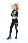 Kız Çocuk Taytlı-Crop-Bloklu-Alt-Üst Takım 9-14 Yaş 8006