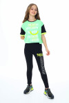 Kız Çocuk Taytlı-Crop-Bloklu-Alt-Üst Takım 9-14 Yaş 8006