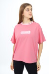 Kız Çocuk Yaka Ribanalı Yazı Baskılı T-Shirt 9-14 Yaş Lx5020