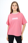Kız Çocuk Yaka Ribanalı Yazı Baskılı T-Shirt 9-14 Yaş Lx5020