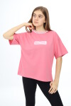 Kız Çocuk Yaka Ribanalı Yazı Baskılı T-Shirt 9-14 Yaş Lx5020