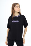 Kız Çocuk Yaka Ribanalı Yazı Baskılı T-Shirt 9-14 Yaş Lx5020