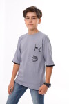 Erkek Çocuk Cep Baskılı T-Shirt 9-14 Yaş Lx6967