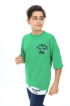 Erkek Çocuk Garni Detaylı Baskılı T-Shirt 9-14 Yaş Lx7083
