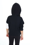 Kız Çocuk Crop Kapüşonlu Sweatshirt Px 9332.1