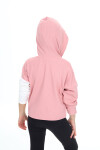 Kız Çocuk Crop Kapüşonlu Sweatshirt Px 9332.1