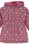 Kız Çocuk İçi Peluş Astarlı-Desenli-Kapüşonlu-Beli Lastikli Mont 12363