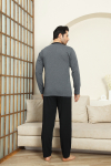 Erkek %100 Pamuklu Pijama Takımı-3 Düğmeli-12440