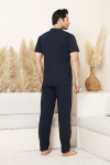 Erkek Boydan Düğmeli %100 Pamuklu Pijama Takımı 12385