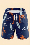 Erkek Çocuk Deniz&Havuz Şortu-Fermuar Cepli ve Desenli 4-15 Yaş 12612B