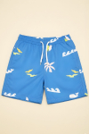 Erkek Çocuk Fermuar Cepli ve Desenli Deniz&Havuz Şortu 4-15 Yaş 12613B
