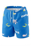 Erkek Çocuk Fermuar Cepli ve Desenli Deniz&Havuz Şortu 4-15 Yaş 12613B