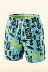 Erkek Çocuk Fermuar Cepli ve Desenli Deniz&Havuz Şortu 4-15 Yaş 12613B