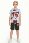 Erkek Çocuk Görsel Tasarımlı ve Kaprili Alt-Üst Takım 3-10 Yaş 12554