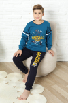 Erkek Çocuk Pijama Takımı %100 Pamuk İnterlok Kumaş 12447
