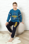 Erkek Çocuk Pijama Takımı %100 Pamuk İnterlok Kumaş 12447