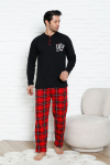 Erkek Pijama Takımı - Ekose Altlı- Eş Versiyonlu -12580