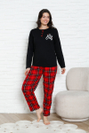 Kadın Pijama Takımı - Ekose Altlı- Eş Versiyonlu -12581