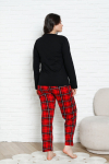 Kadın Pijama Takımı - Ekose Altlı- Eş Versiyonlu -12581