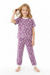 Kız Çocuk %100 Pamuk ve Baskılı Pijama Takımı 3-8 Yaş 12720IS