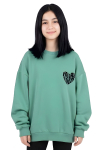 Kız Çocuk 3 İplik Şardonlu-Arkası Baskılı Sweatshirt 12-16 Yaş 12396