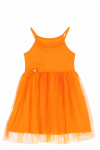 Kız Çocuk Elbise -Tüllü ve Süsleme Detaylı-Askılı Kollu- 4-8 Yaş 12536