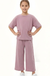 Kız Çocuk Taş Süslemeli Uzun Kaprili Alt-Üst Takım 4-12 Yaş 12566