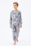 %100 Pamuk Erkek Çocuk Pijama Takımı 8-13 Yaş 12735IS