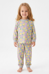 %100 Pamuk ve Baskılı Kız Çocuk Pijama Takımı 9-36 Ay 12741IS