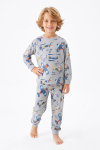 Erkek Çocuk %100 Pamuk Pijama Takımı 3-8 Yaş 12736IS